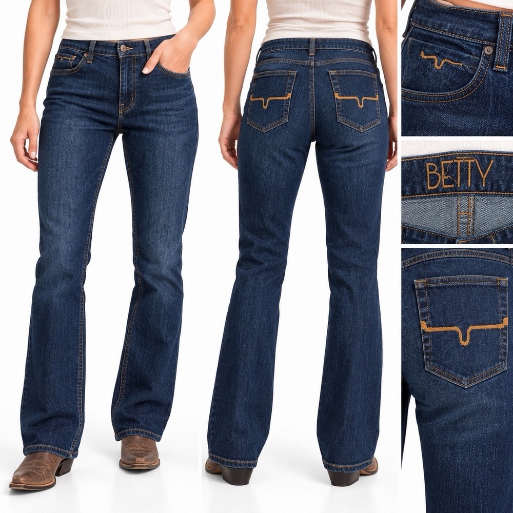 Kimes Ranch Jeans Womens 6 /34 Blue Betty Modest Bootcut Low Rise Denim Western